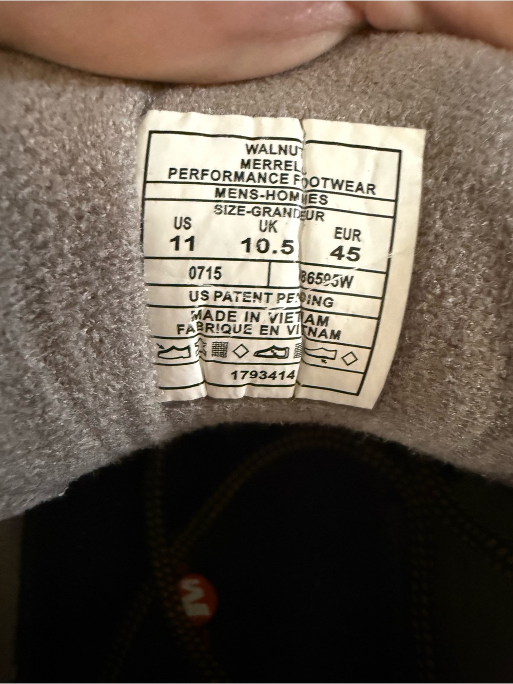 Merrell Men's Tan and Black Trail Hiking Shoes - Picture 3 of 4